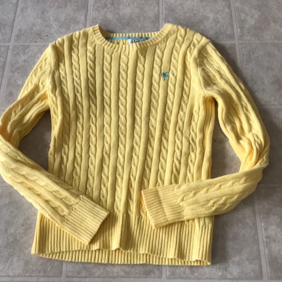 Lilly Pulitzer Sweaters - White Label Lilly Yellow Cable Knit Sweater